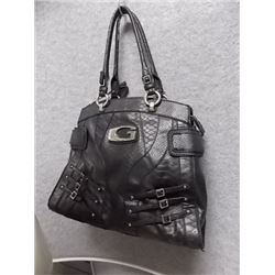 ****SOLD****PURSE- GUESS - BLACK - LARGE WITH RHINESTONE G