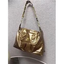 PURSE - NEW - COACH ? - SHINY BRONZE - CHAIN ON HANDLE