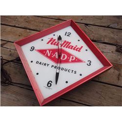Nu-Maid N.A.D.P Dairy Products Advertising Clock - Works