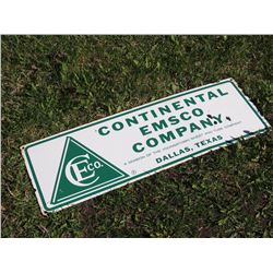 Advertising Porcelain Sign - Continental Emsco Company, Dallas, Texas