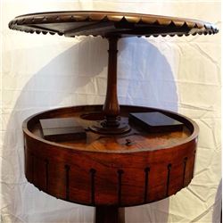 1820's English Rosewood Tea Poy W/Spring Assisted Mechanism