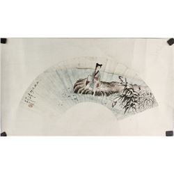Watercolour on Paper Fan Chen Yunzhang 1909-1954