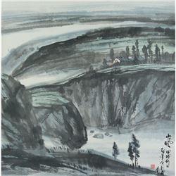 Watercolour Scroll Landscape Zheng Hua b. 1986