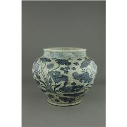Chinese Blue & White Yuan/Ming Porcelain Jar
