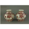 Image 2 : Pair Chinese Copper Red Hexagon Porcelain Jars