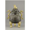 Image 2 : Gilt Bronze Censer w Ruyi Handles Marked Zhengde