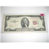 Image 1 : 1953 SERIES C RARE *RED SEAL-HIGH GRADE* $2.00 SERIAL # A76320543A. DOLLAR CAME OUT OF SAFE!!