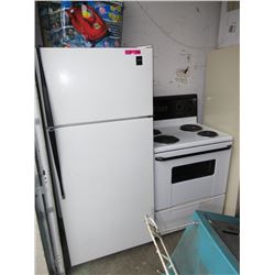 Admiral electric stove & fridge - used
