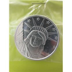 1 Oz. -.999 Fine Silver - Statue of Liberty Round