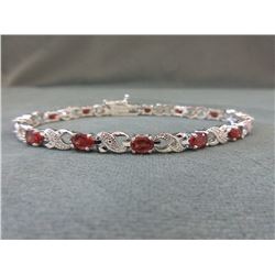 6 CT Garnet & Diamond Tennis Bracelet