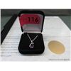 Image 2 : 1.46 CT Amethyst & Diamond Pendant & Chain