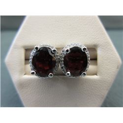 New - 4.2 CT Garnet & Diamond Earrings
