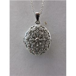 Elegant Filigree Style Diamond Locket