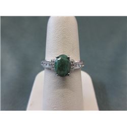 1.71 CT Genuine Emerald & Diamond Ring