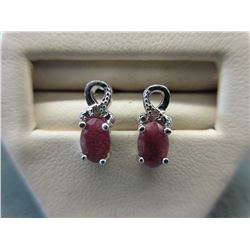 New - 1.26 CT Ruby & Diamond Earrings