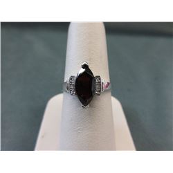 2.30 CT Marquise Garnet & Diamond ring