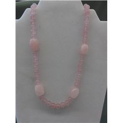 295 CTW Rose Quartz & Sterling Silver Necklace