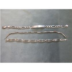 Estate - 3 Sterling Silver Bracelets