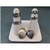 Image 1 : Estate - 6 Sterling Silver Rings & Lockets