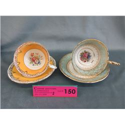 2 Vintage "Aynsley Bone China teacup & saucer sets