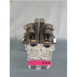 Metal Bookends & Sterling Topped Salt & Pepper