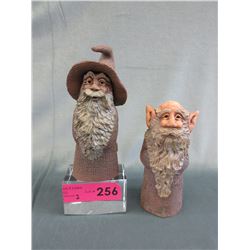 Pair of Wind Ridge pottery figurines