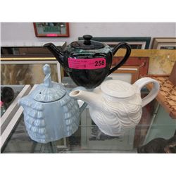 3 Collectible teapots