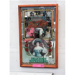 Mirrored Pepsi Cola wall clock - used
