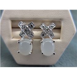 New Chalcedony & Diamond XO Stud Earrings