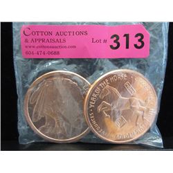 2 Fine Copper Art Rounds