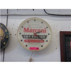 Vintage - "Marconi Car Radio" electric wall clock
