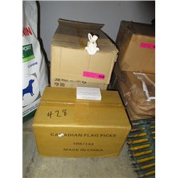 Case of sandwich picks & case of pot huggers