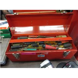 Metal tool box & contents - used