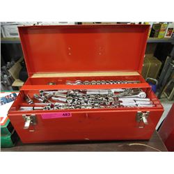 Metal tool box & contents - used