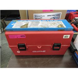Plastic tool box & tap & die set - used