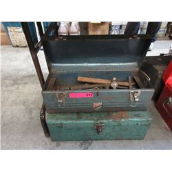 2 Metal tool boxes & contents - used