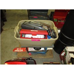 Small table saw & tote of tools - used