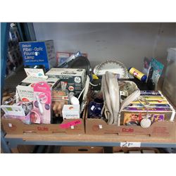 2 Boxes of new & used household goods