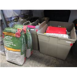 2 Totes of tools & 2 x 25 pound bags of Skim Coat