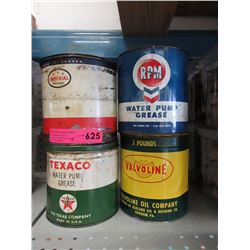 4 Vintage grease cans - unopened.