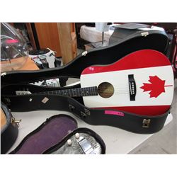 Trinity River acoustic guitar with Maple Leaf logo