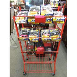 Rolling metal display rack