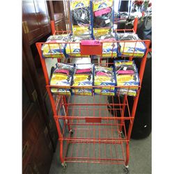 Rolling metal display rack