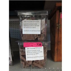 2 Containers of milk chocolate compound