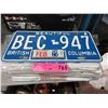 Image 1 : 20 BC License Plates