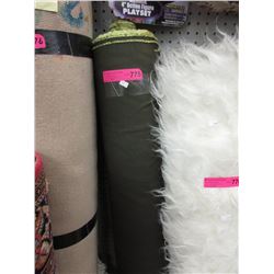 Bolt of green stretch polyester fabric