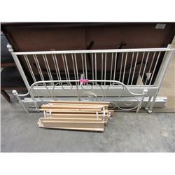 Metal queen size bedframe with slats