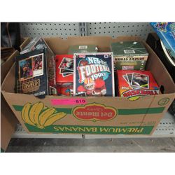 Large box of assorted trading cards