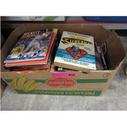 Box of assorted magazines & books
