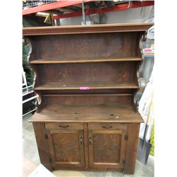 Vintage Hutch with dual display rack